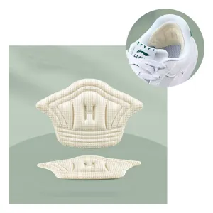 (1 pair) 7mm ultra-soft fabric pads heel insert anti-slip / massage insoles for sneakers - white