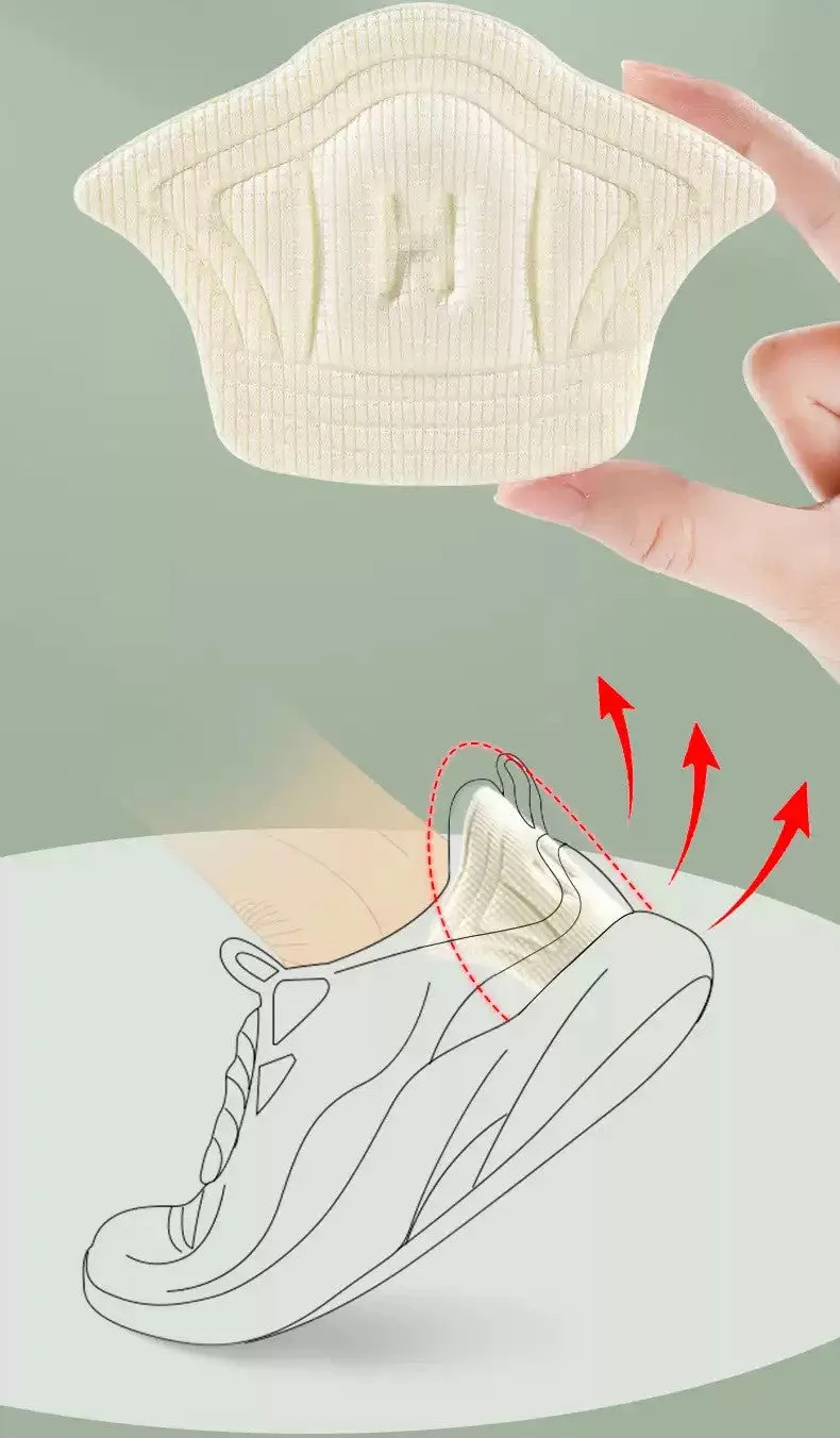 (1 pair) 7mm ultra-soft fabric pads heel insert anti-slip / massage insoles for sneakers - white