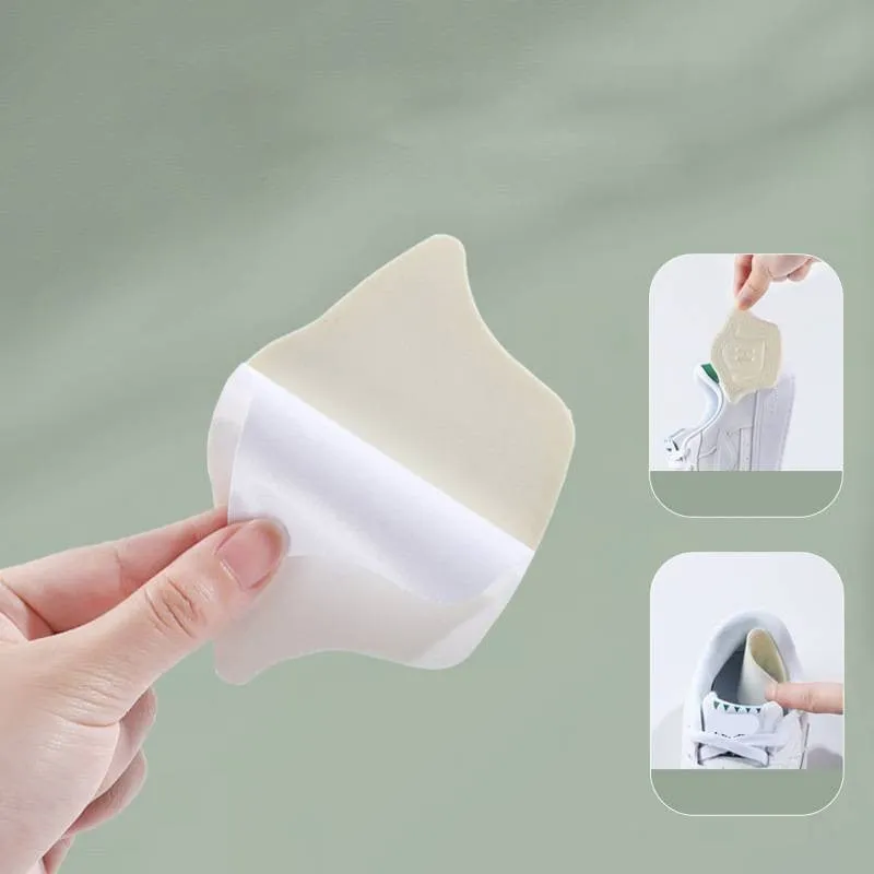 (1 pair) 7mm ultra-soft fabric pads heel insert anti-slip / massage insoles for sneakers - white