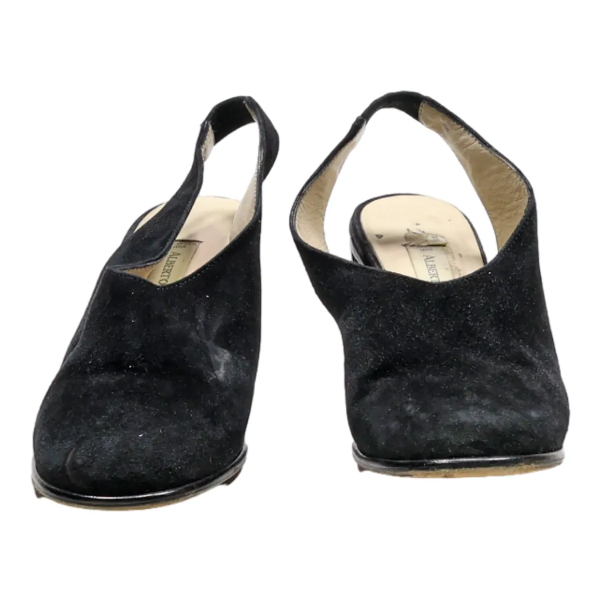 ALBERTO FABIANI Block Heels Black Leather Womens UK 7