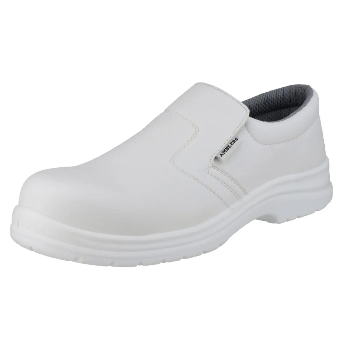 Amblers Safety White FS510 Metal-Free Water-Resistant Slip on Safety Shoes