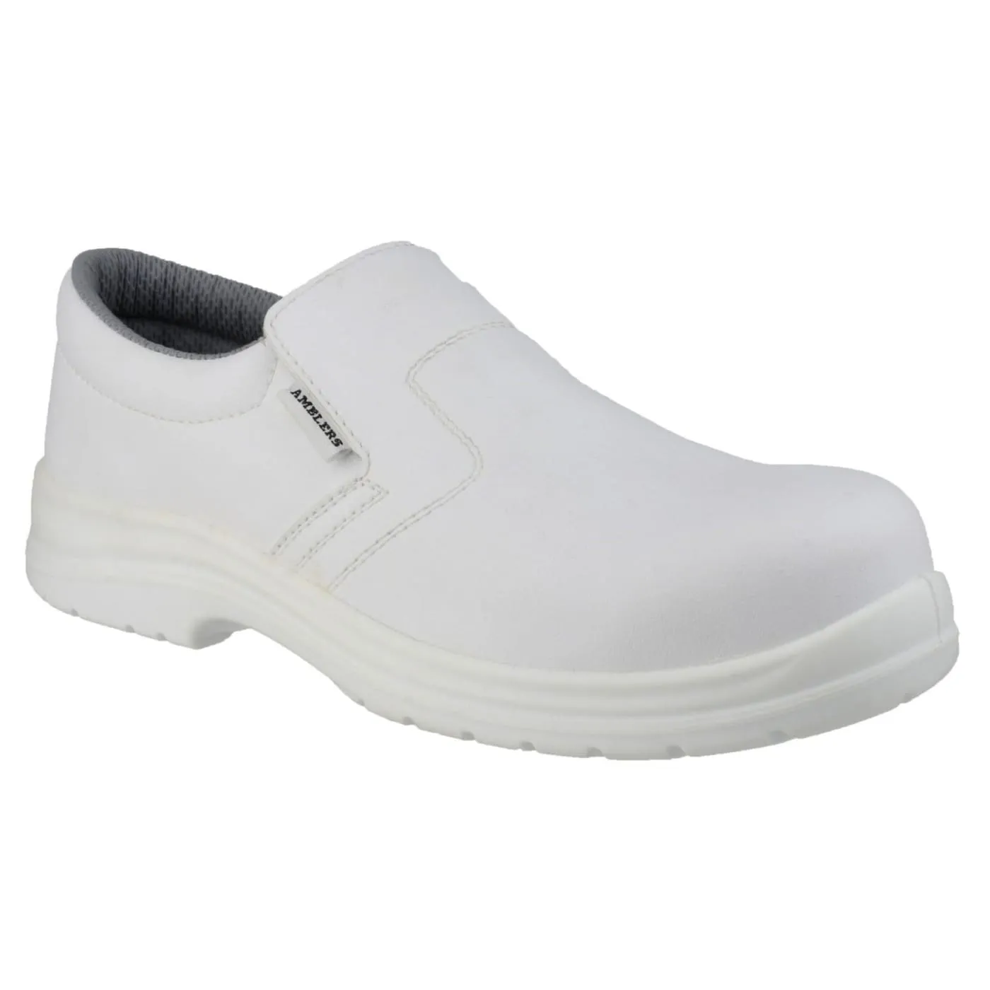 Amblers Safety White FS510 Metal-Free Water-Resistant Slip on Safety Shoes