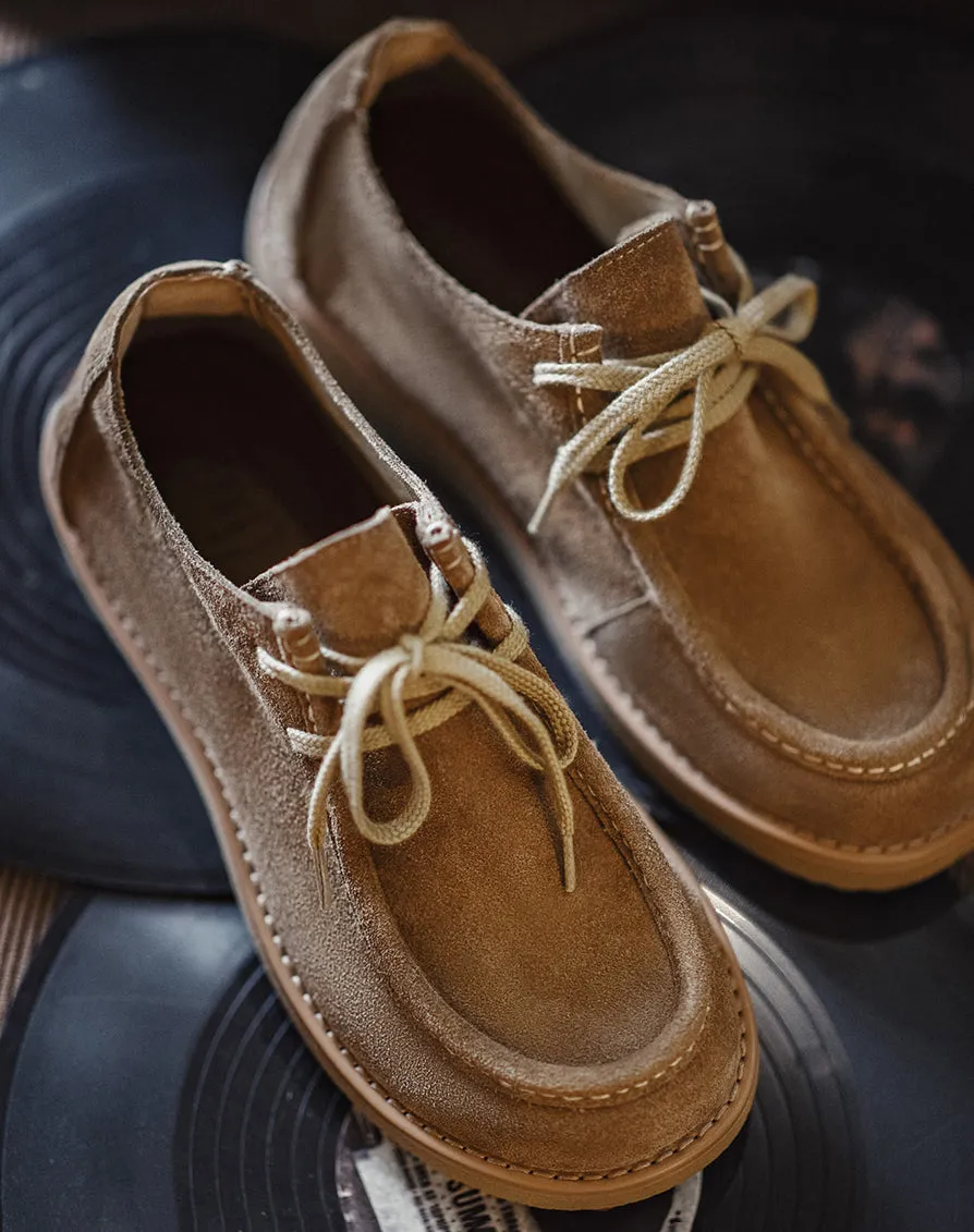 American Retro Moccasin Loafers Soft Sole Real Leather Men's Dress Shoes