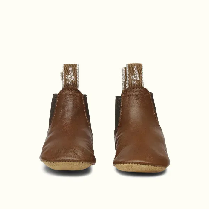 Baby Booties - Kangaroo Leather - Tanbark