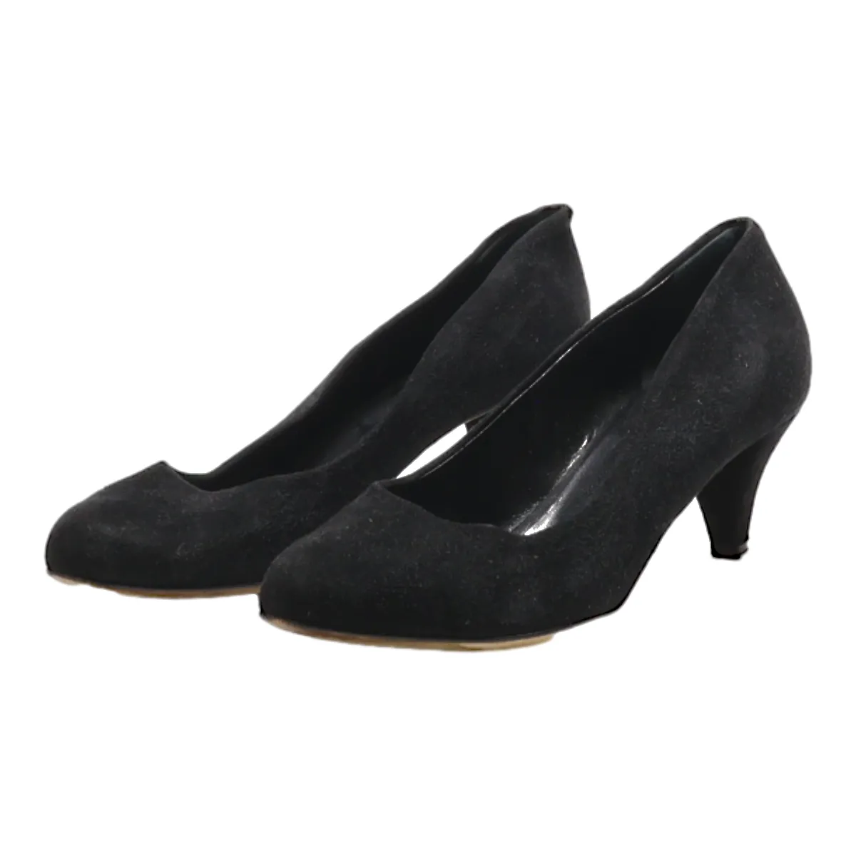 BALLY Pump Heels Black Suede Womens UK 5