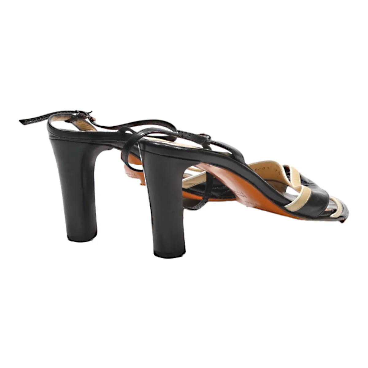 BALLY Strappy Heels Black Leather Womens UK 5.5