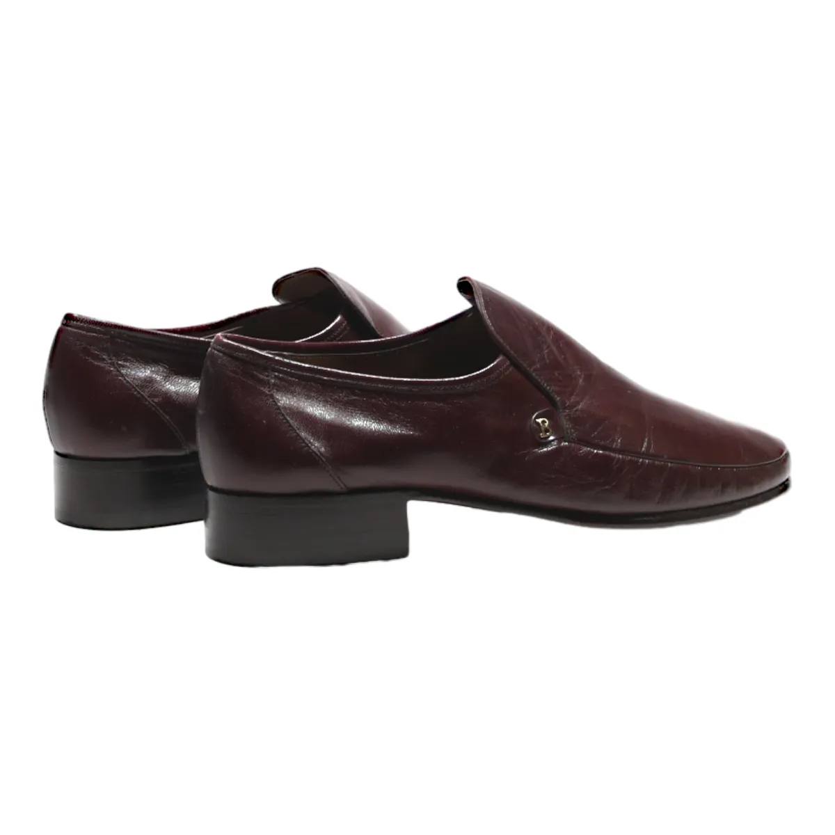 BALLY SUISSE Mocassin Loafer Shoes Maroon Leather Mens UK 7.5