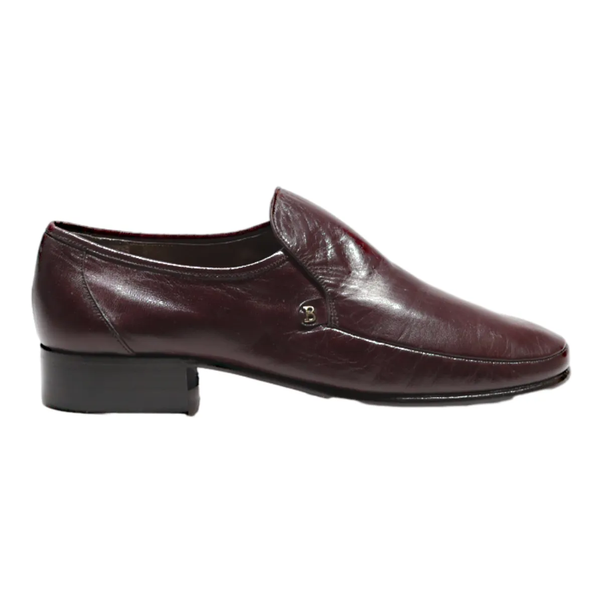 BALLY SUISSE Mocassin Loafer Shoes Maroon Leather Mens UK 7.5