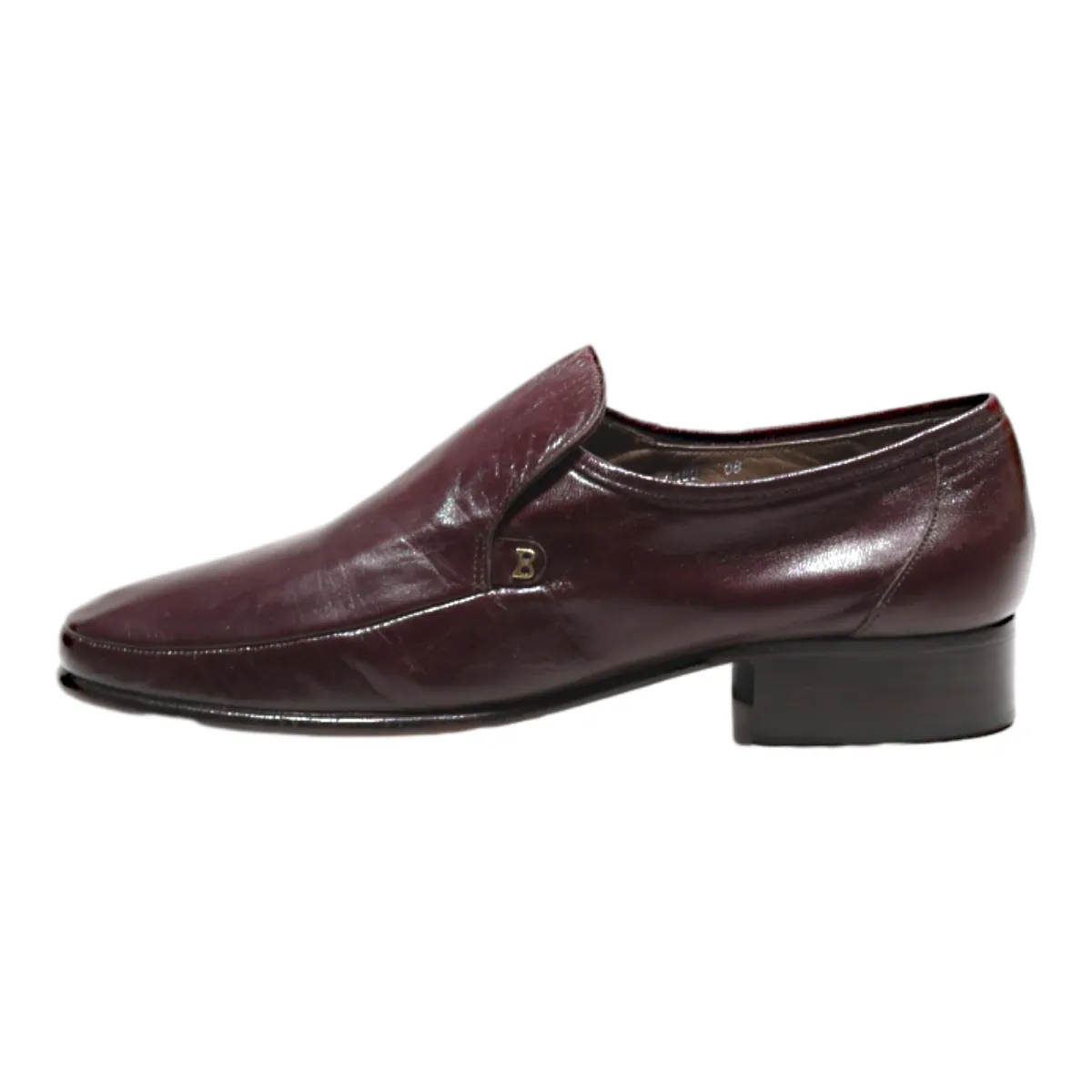 BALLY SUISSE Mocassin Loafer Shoes Maroon Leather Mens UK 7.5