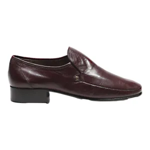 BALLY SUISSE Mocassin Loafer Shoes Maroon Leather Mens UK 7.5