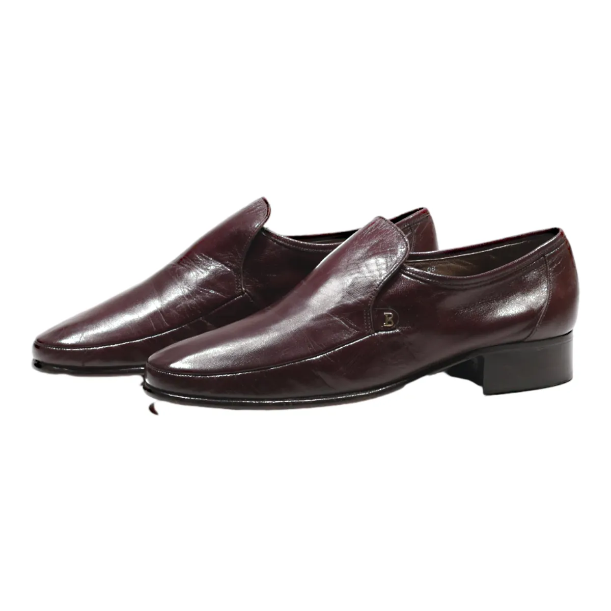 BALLY SUISSE Mocassin Loafer Shoes Maroon Leather Mens UK 7.5