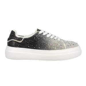 Bedazzle Rhinestone Lace Up Platform Sneakers