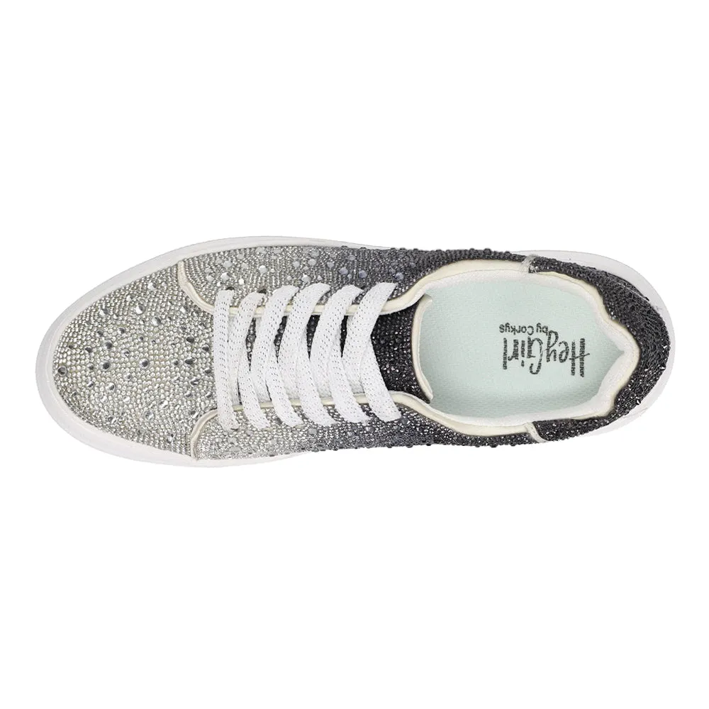 Bedazzle Rhinestone Lace Up Platform Sneakers