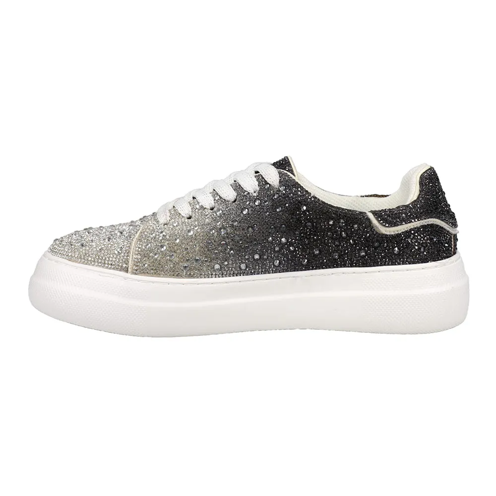Bedazzle Rhinestone Lace Up Platform Sneakers