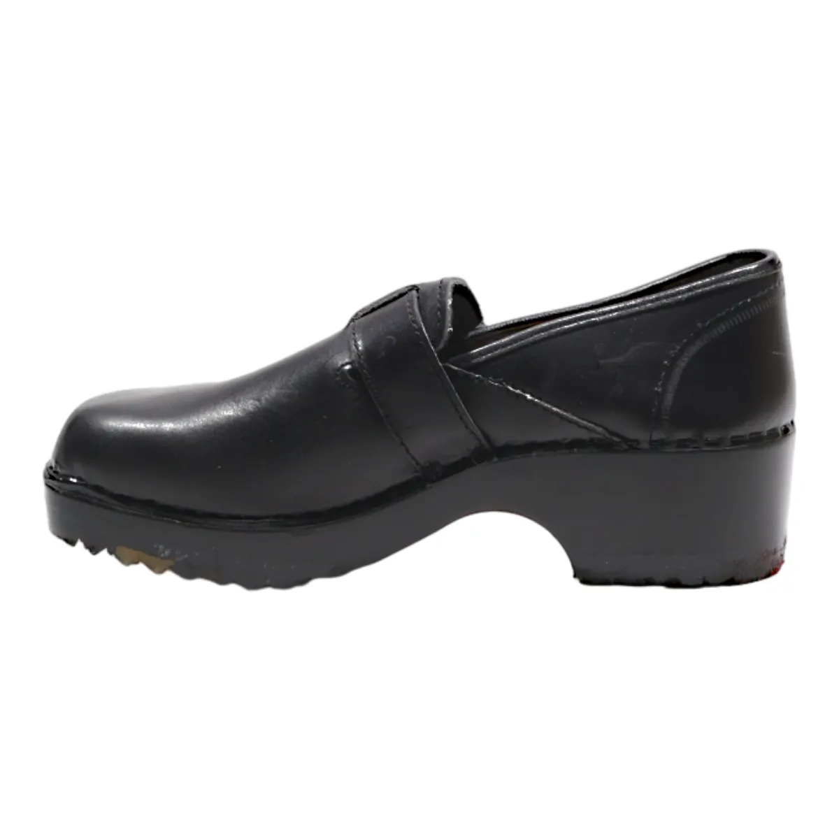 BIOS Heeled Clog Shoes Black Leather Womens UK 8
