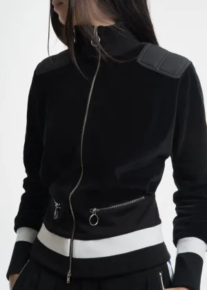 Black Kimono Sleeve Track Blouson