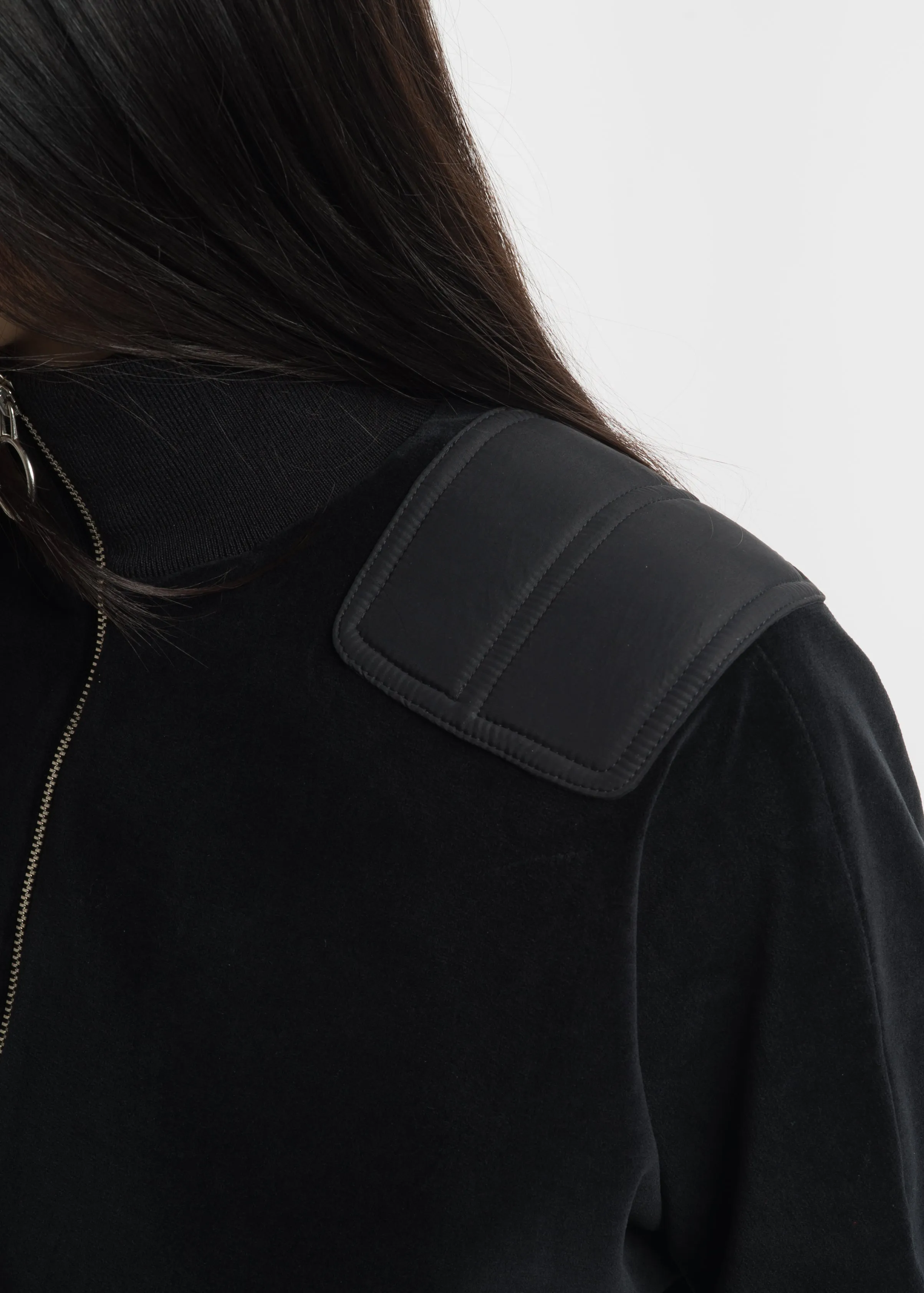 Black Kimono Sleeve Track Blouson