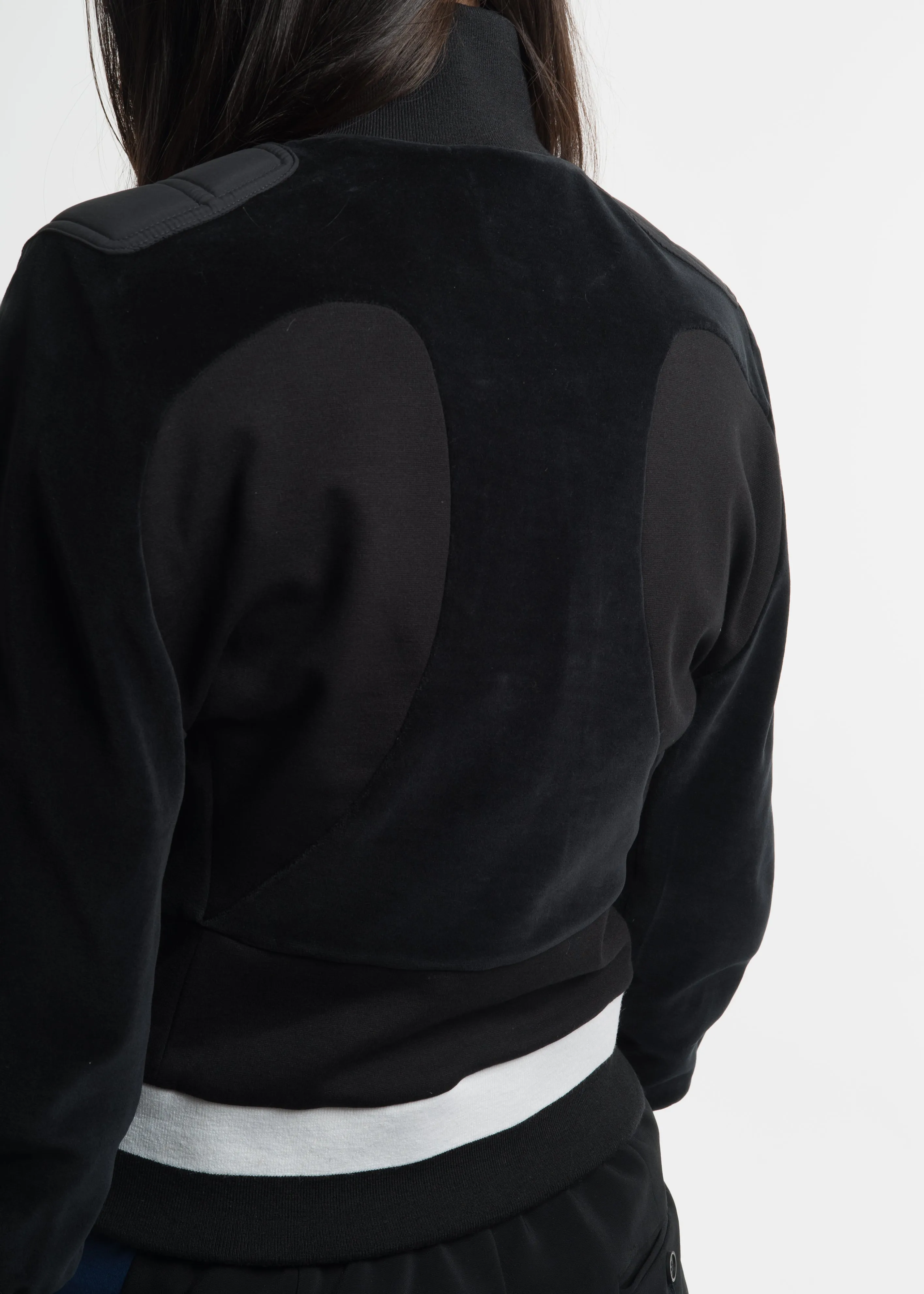 Black Kimono Sleeve Track Blouson