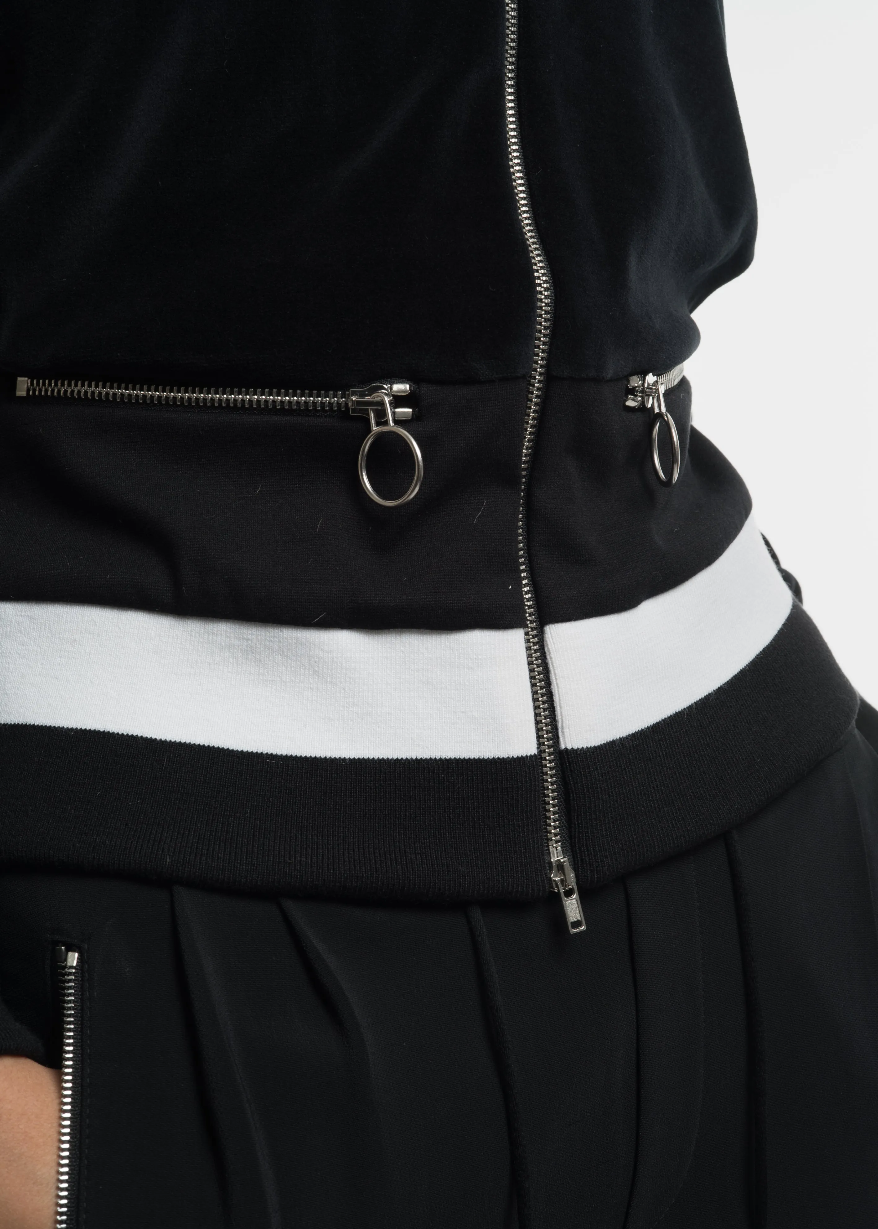 Black Kimono Sleeve Track Blouson