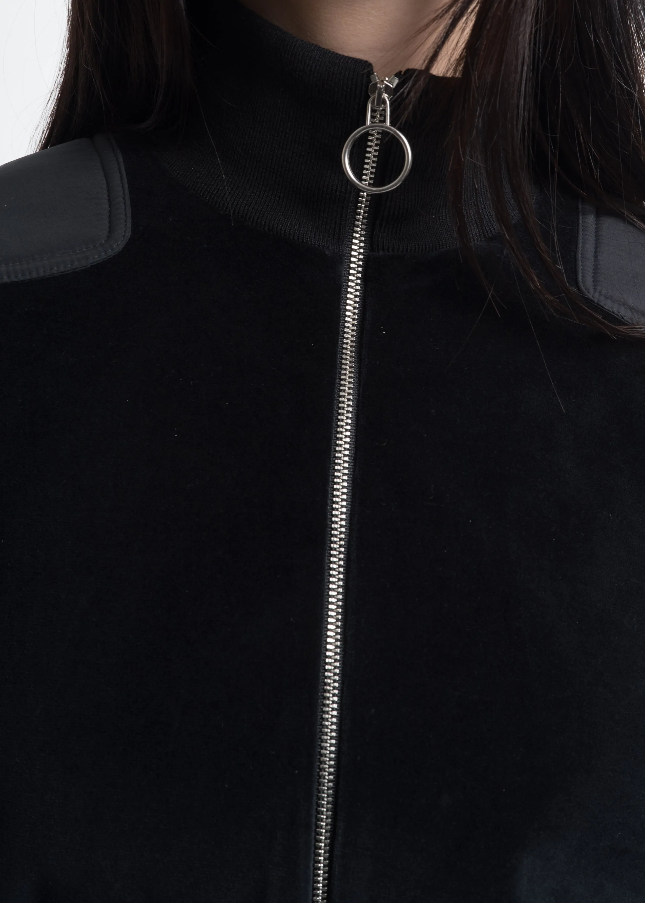 Black Kimono Sleeve Track Blouson