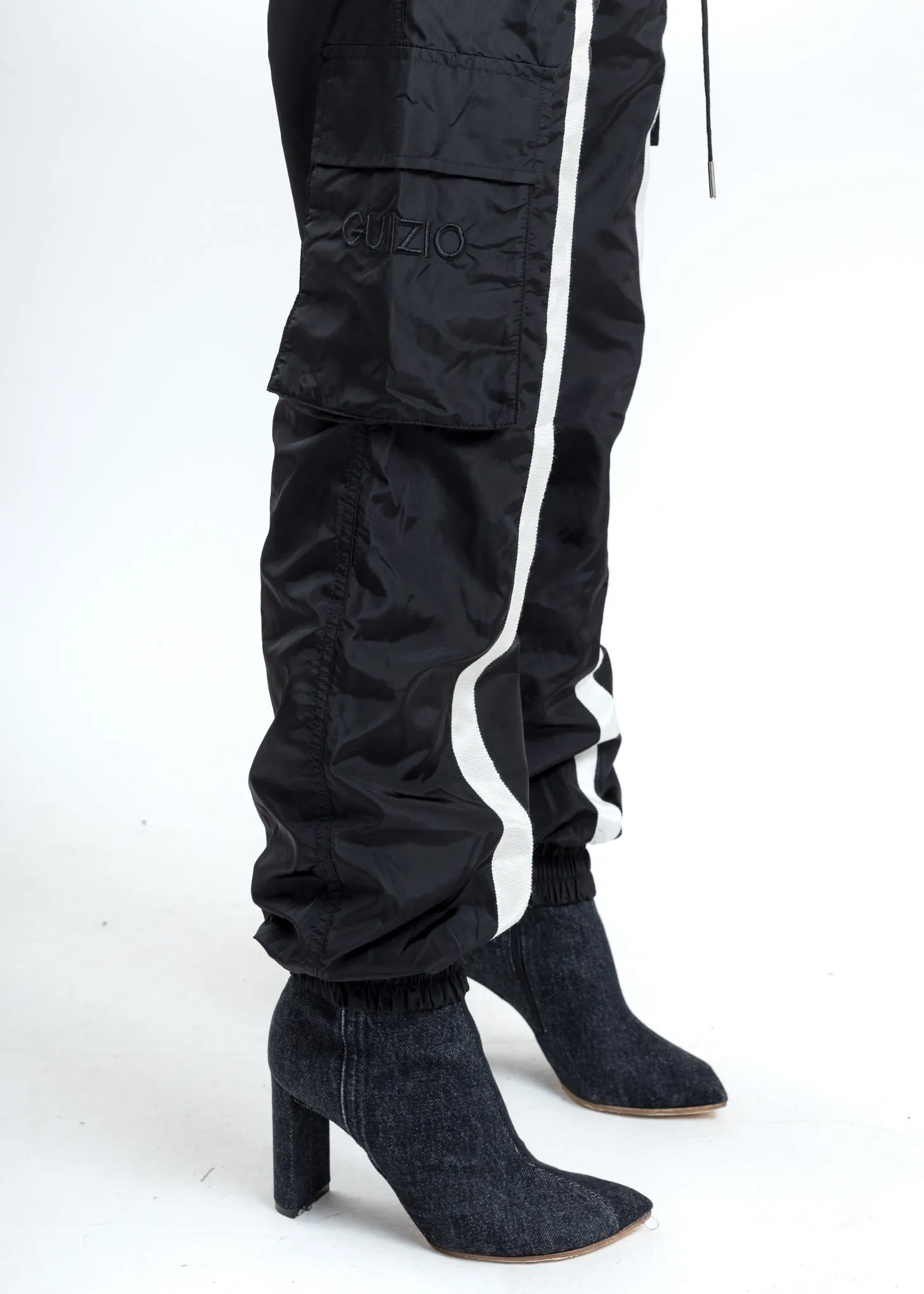 Black Nylon Trackpants
