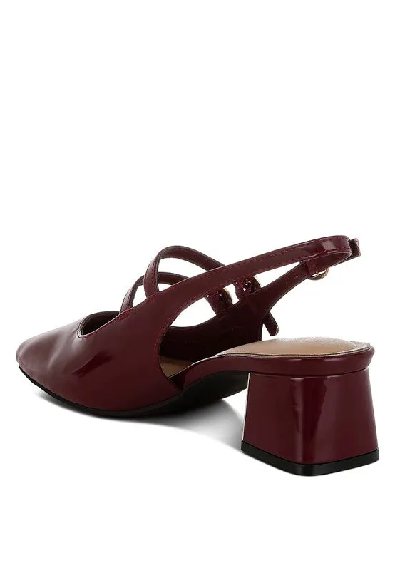 Block Heel Slingback Shoes