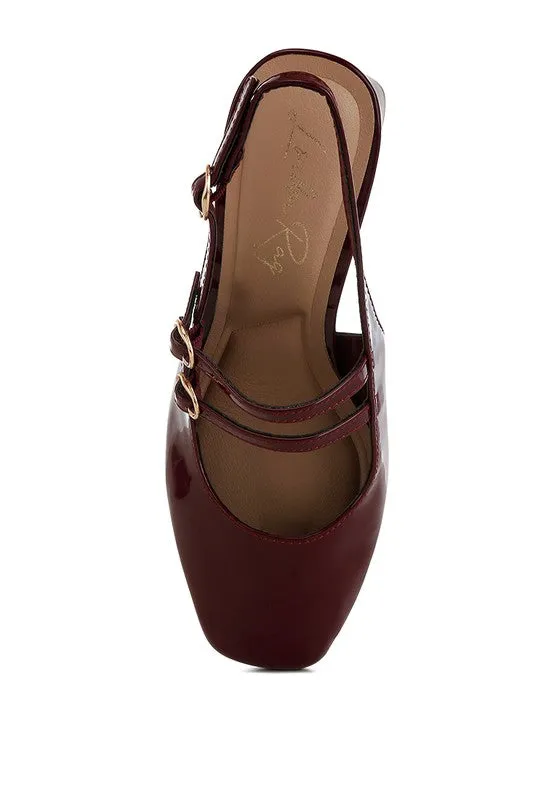 Block Heel Slingback Shoes