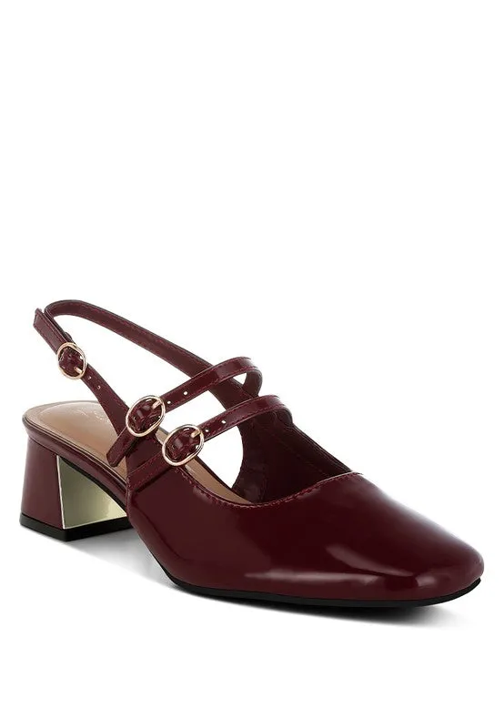 Block Heel Slingback Shoes