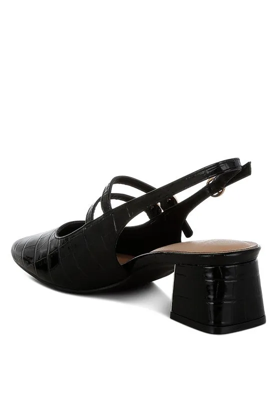 Block Heel Slingback Shoes