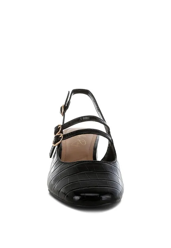 Block Heel Slingback Shoes