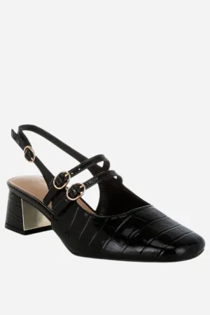 Block Heel Slingback Shoes