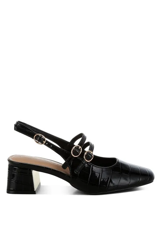 Block Heel Slingback Shoes
