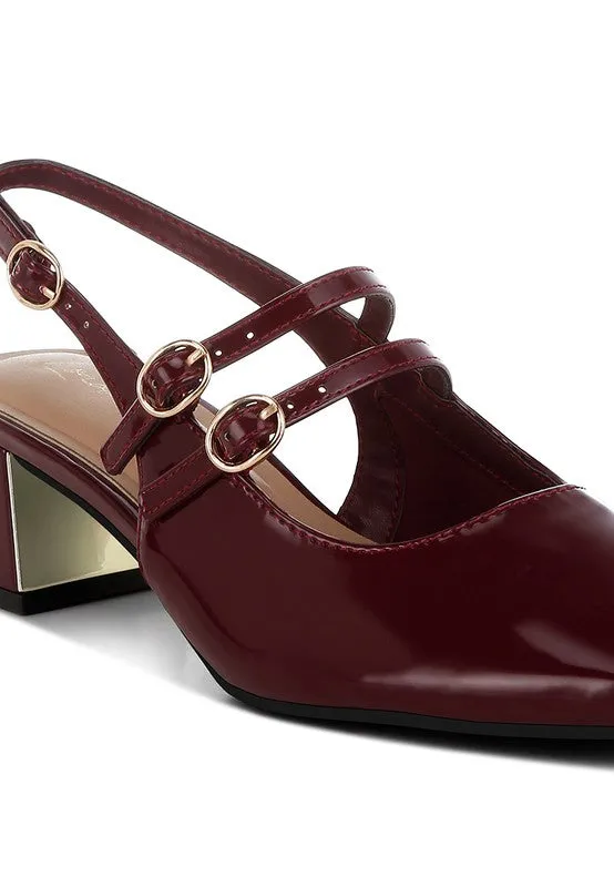 Block Heel Slingback Shoes