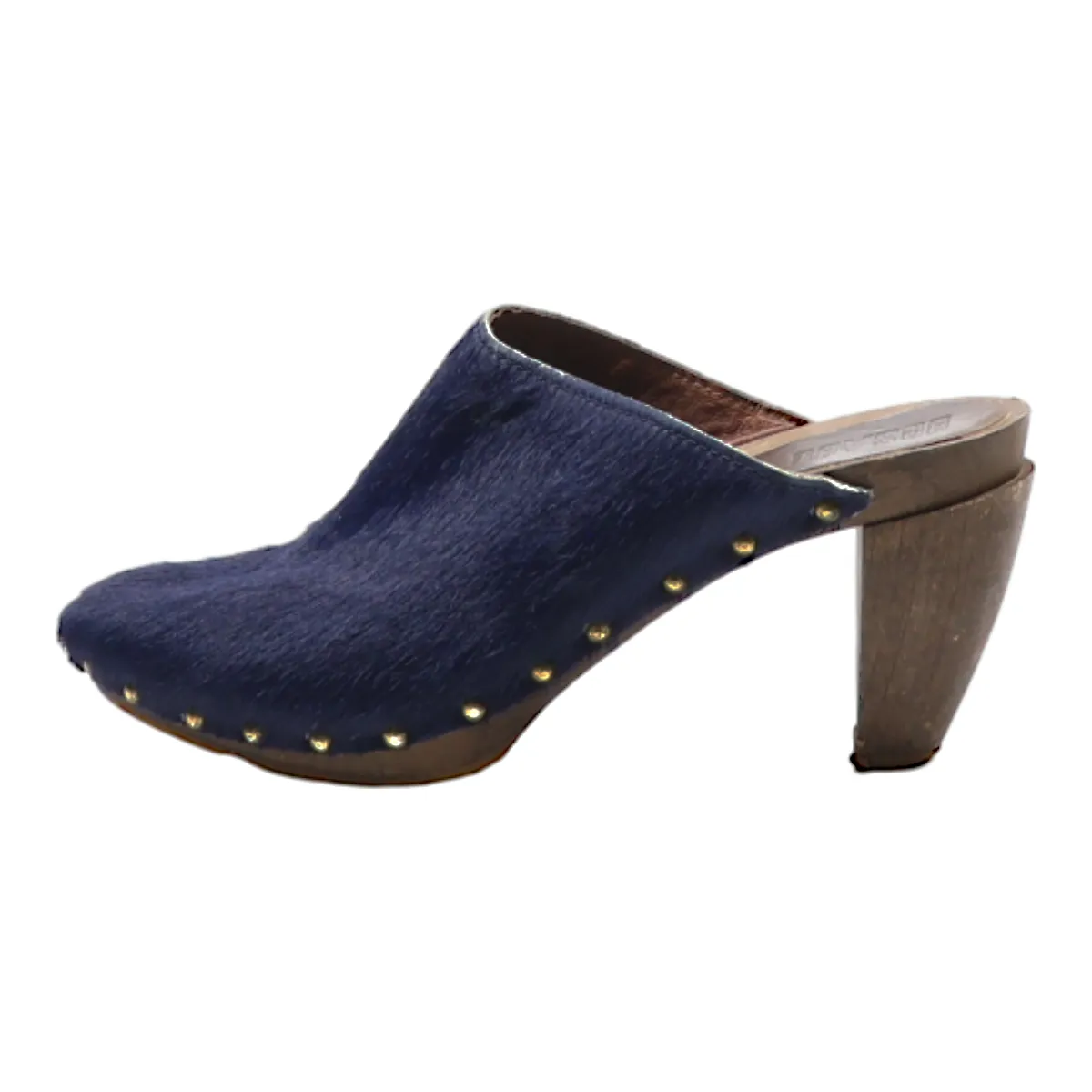 BOSABO Mule Heels Blue Leather Womens UK 6