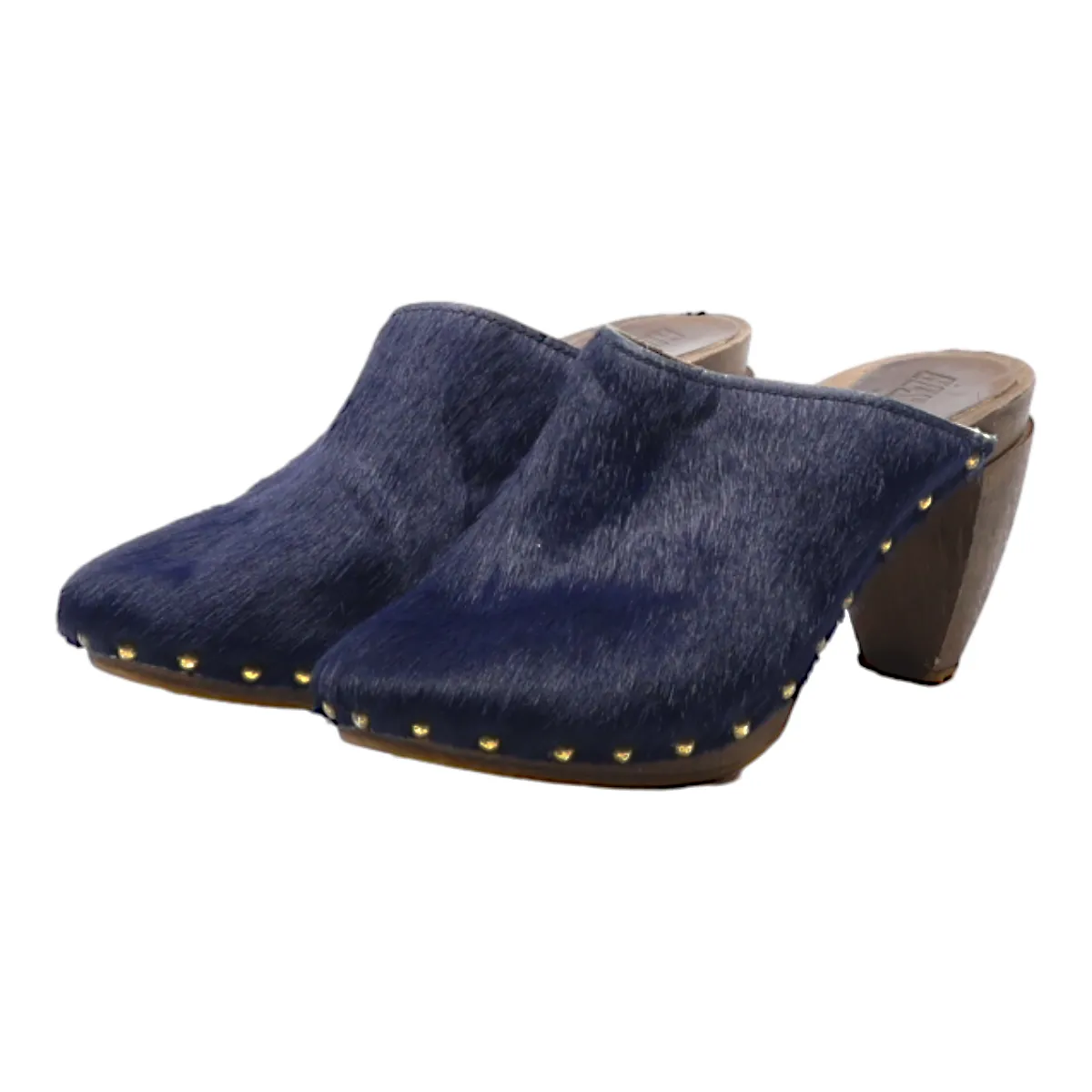 BOSABO Mule Heels Blue Leather Womens UK 6