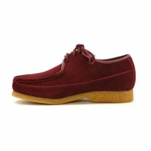 British Walkers Crown Men's Burgundy Suede Crepe Sole Low Top Shoes