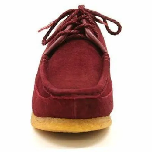 British Walkers Crown Men's Burgundy Suede Crepe Sole Low Top Shoes