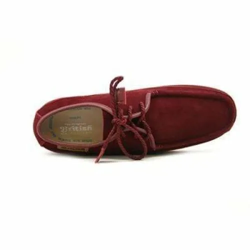 British Walkers Crown Men's Burgundy Suede Crepe Sole Low Top Shoes