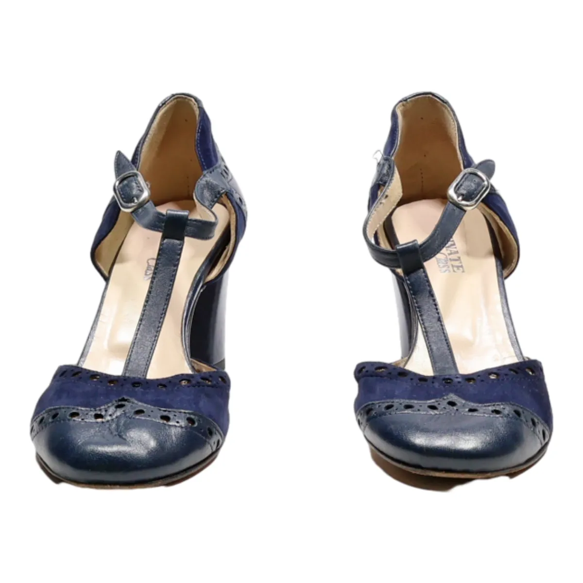 BRUNATE CLASS Strappy Heels Blue Leather Womens UK 5