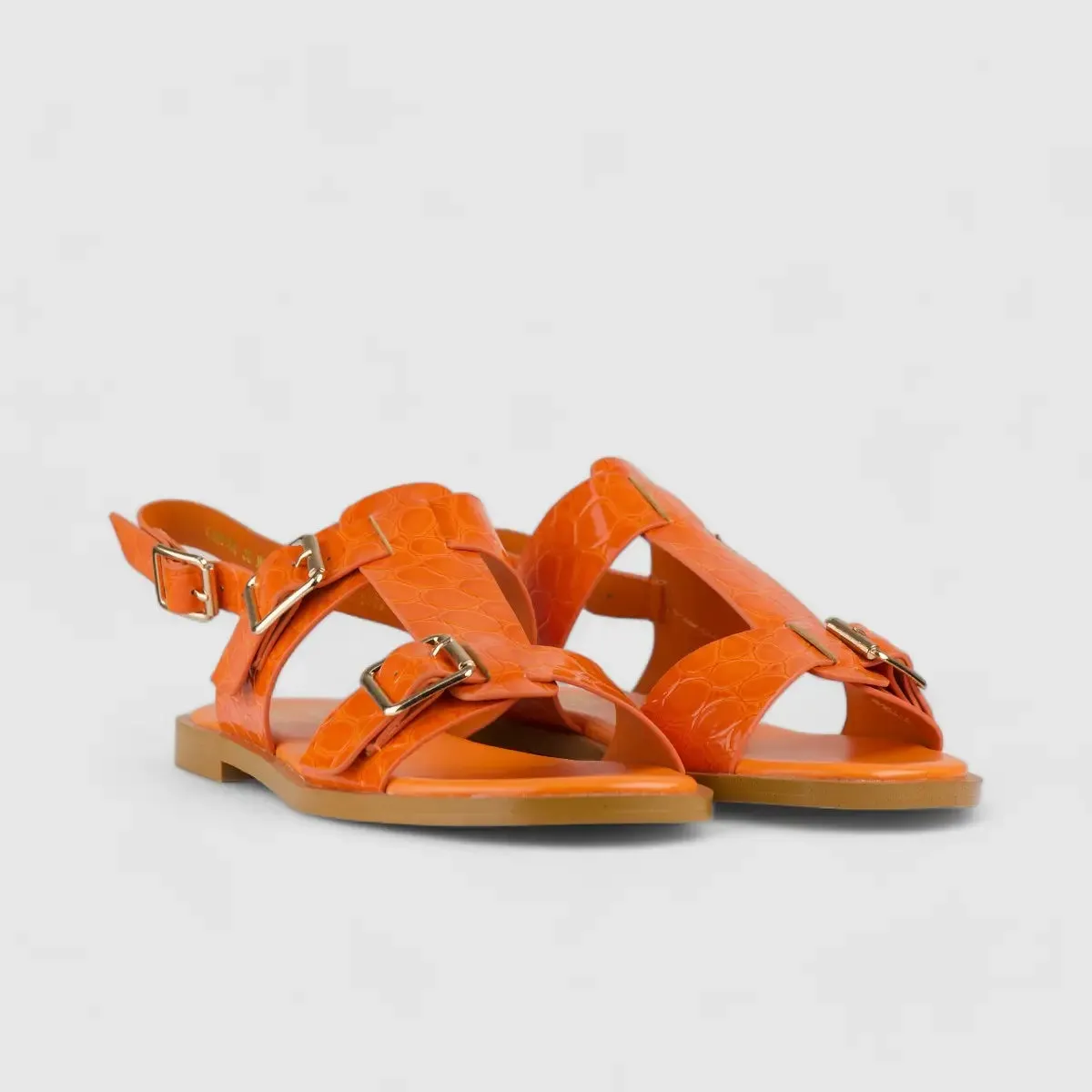 Bulbul Flat Sandal Orange Car5005