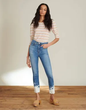 Carly Splatter Detail High-Rise Kick Flare Jean