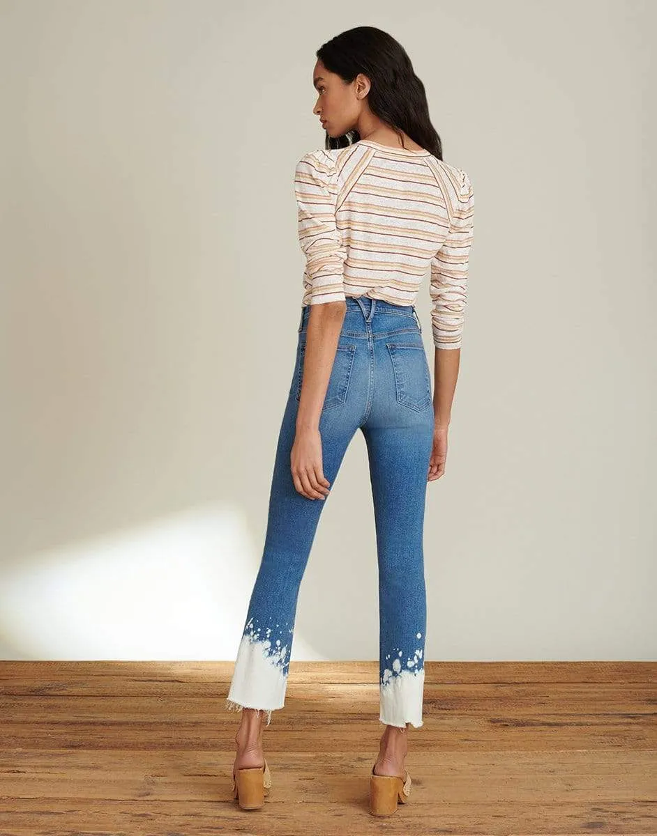 Carly Splatter Detail High-Rise Kick Flare Jean