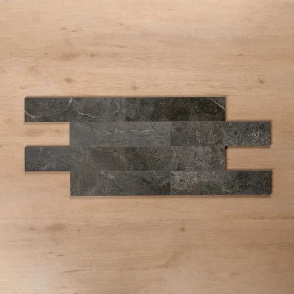 Casuarina Charcoal Honed Porcelain Tile 75x300mm
