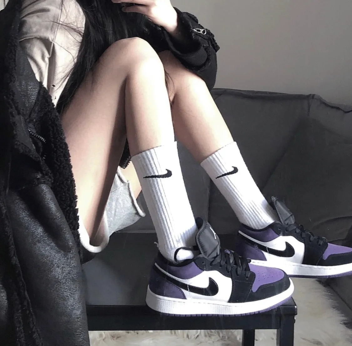 CE - AJ1 Black and purple toes