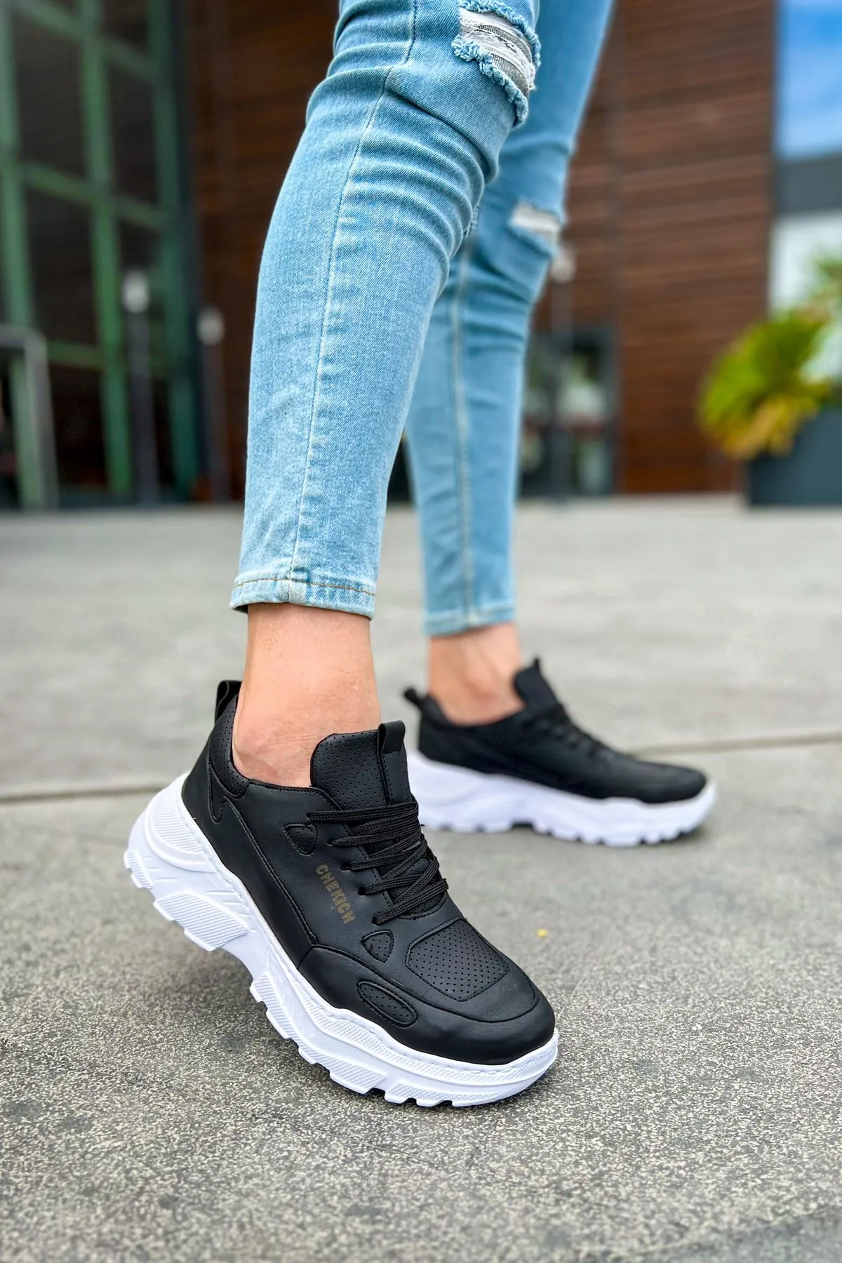 CH089 Men's Black (White Sole) Casual Sneaker Sports Shoes