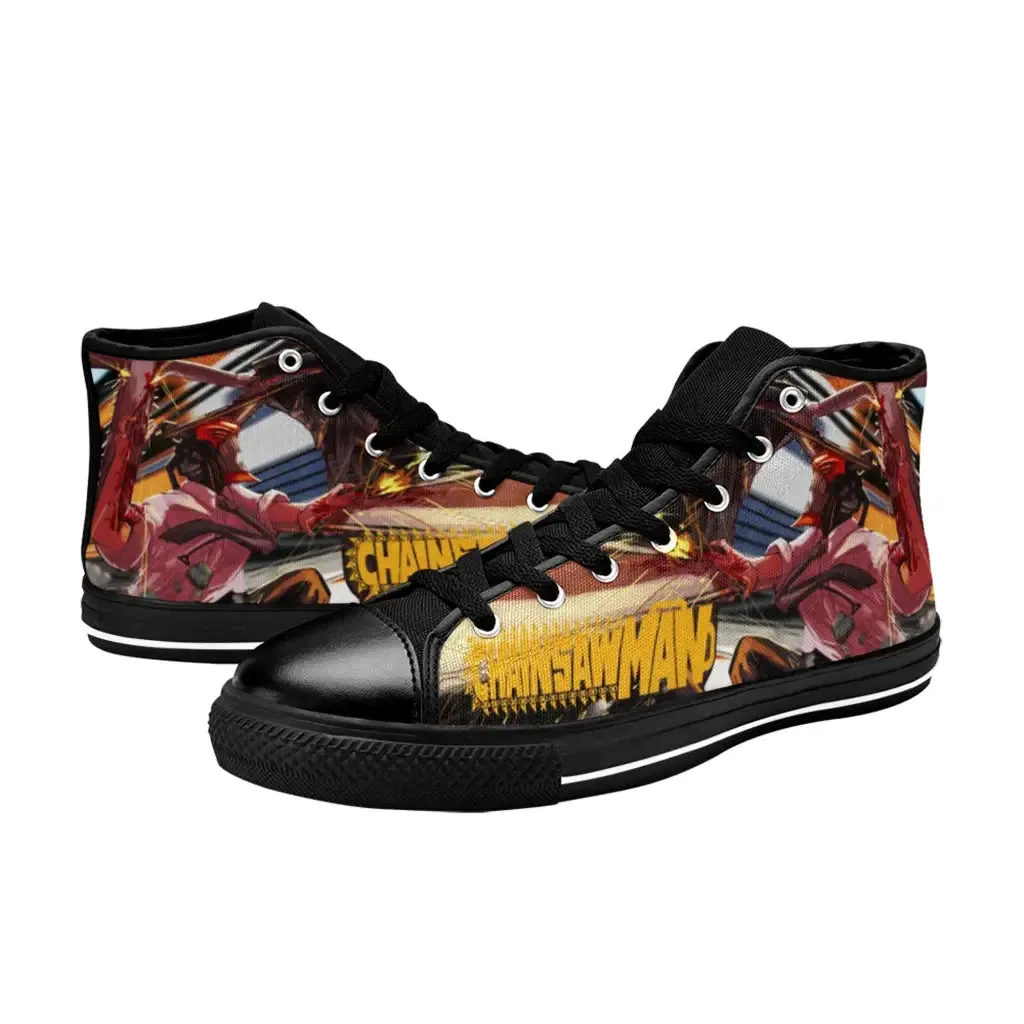 Chainsaw Man Denji VS Blade Devil Shoes High Top Sneakers for Kids and Adults