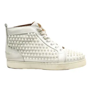 CHRISTIAN LOUBOUTIN High Top Trainers White Leather Womens UK 5