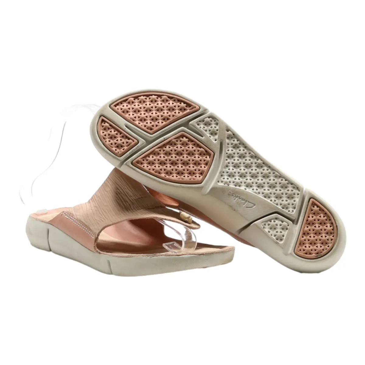 CLARKS Flip Flop Sandals Pink Synthetic Womens UK 6.5