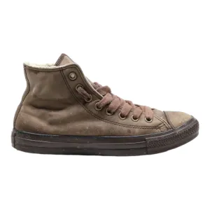 CONVERSE High Top Trainers Brown Leather Womens UK 6.5
