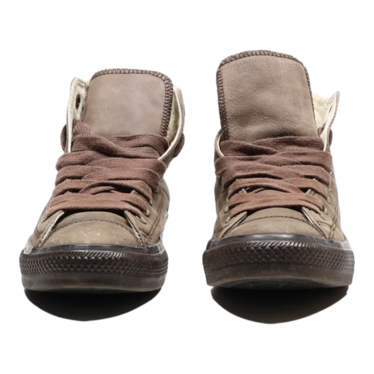 CONVERSE High Top Trainers Brown Leather Womens UK 6.5